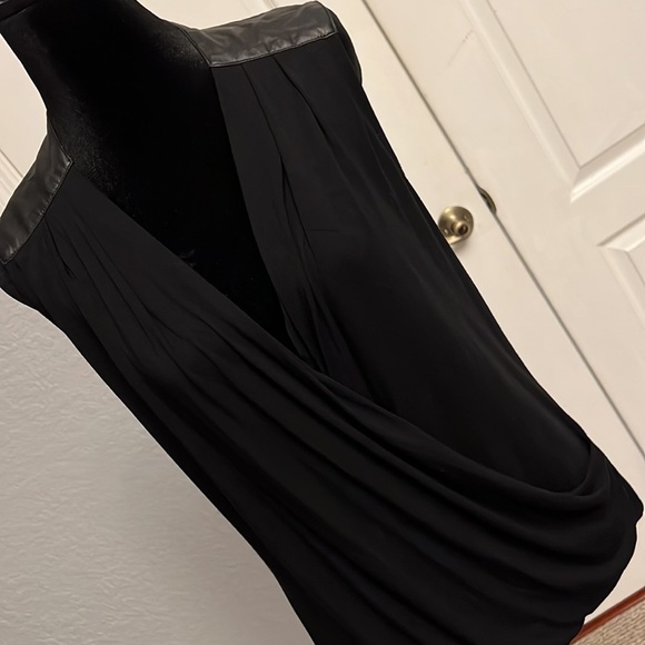 Club Monaco Faux leather shoulder cross top - Picture 1 of 7